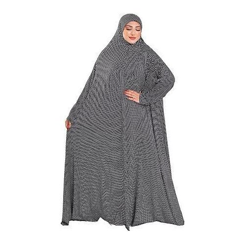 Polka Dot Plaid One Piece Cotton Feel Comfortable Hijab Wrap - High Quality Islamic Prayer Drop