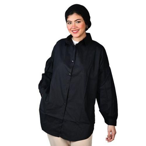 's Solid Oversized Shirt - Black