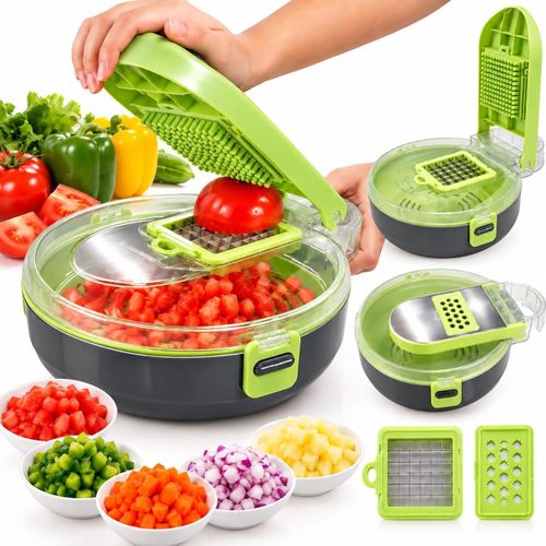 9-in-1 Multi-Function Vegetable Cutter and Slicer with 8 Interchangeable Blades