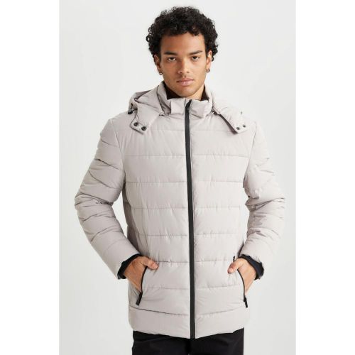 Man Stand- Up Collar Slim Fit Mont - Sand