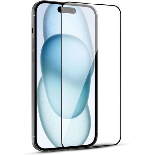Pamper your phone: iPhone 15+ Plus screen protector, a layer of reinforced glass 6.7, 9H scratch and shatter-resistant, shockproof, bubble-free, and ultra-clear HD, black