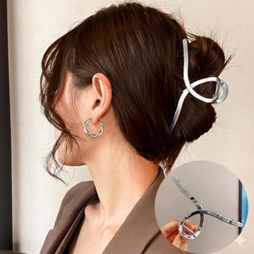 Silver Metal Hair Claw - High Quality