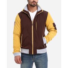 Bi Tone Zipped Jacket - Brown