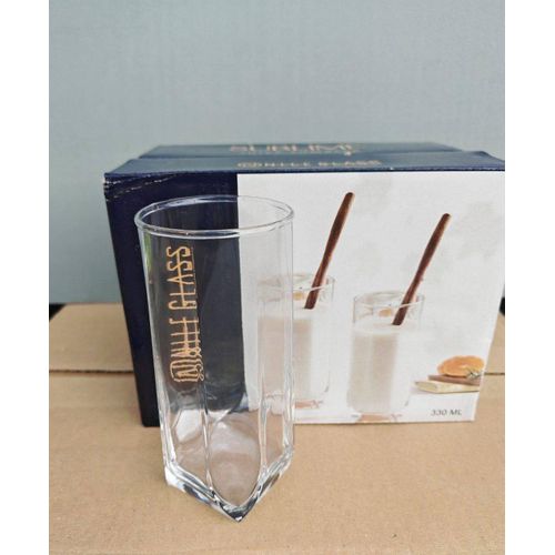 Solid Ribbed Glass Wine Shop Large Size - Set of 6