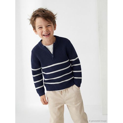 Crew Neck Striped Boy's Sweater