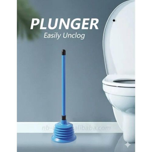 BIG PLUNGER long metal handle toilet plunger, powerful suction pump for unclogging bathroom sinks and bathtubs