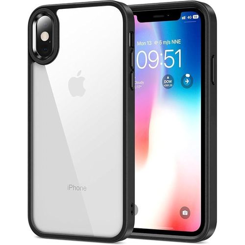 Fusion Bold Case for iphone XS, Firm Grip Frame Style Anti-Yellowing Clear Hard Back Shockproof Bumper Cover iphone XS