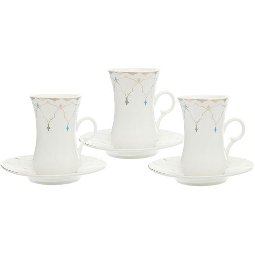 FM Zina Istikana Tea Cup with Plate Set 6-Pieces