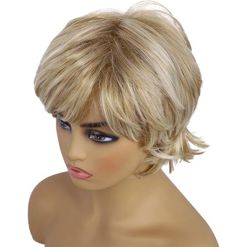 Synthetic Hair Wig - Short Straight Yellow Color Fiber Hair