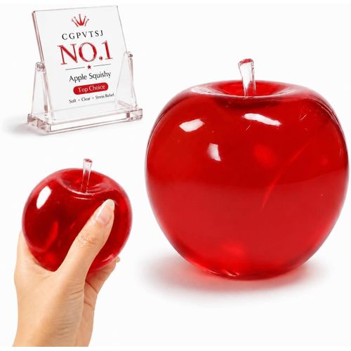 Apple Squishy Slushy Red Slush Coconut Oil Toy Squish Fruit Squeeze Fidget Aqua Toys Giant for Adults Squeezy Mellow Sugar Stress Ball 2026 Decompression Swuishy Slow Rising Reliever (Red)
