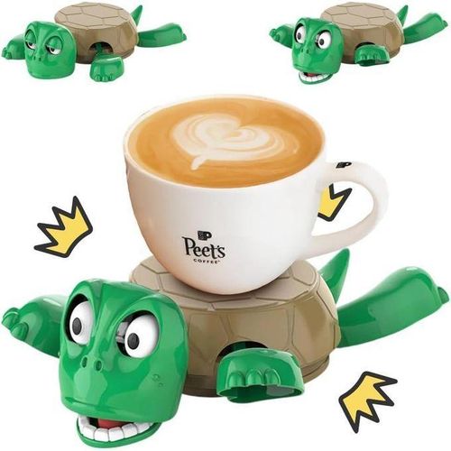 Wonka Turtle Coaster 3D Printed Funny with Interactive Expression Hilarious Open Eyed When Put a Glass on His Back Turtle Cup Holder Home Decor Kitchen Accessories Gag Gift for Tortoise Lovers