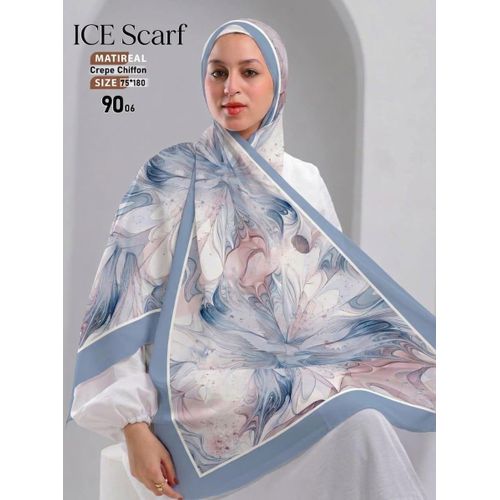 Digital Print Chiffon Hijab Scarf - 75x180cm