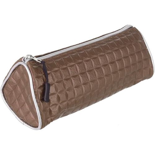 Leather Zipper Pencil Case For Kids 9X20 CM - Brown 1850