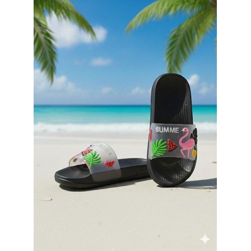 Girls’ Flamingo Design Slippers with Colorful Patches – Lightweight and Comfortable for Daily Use