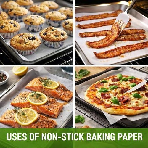 Greaseproof Parchment Paper for Cooking – Heat Resistant and Safe for Microwave and Refrigerator Use – Practical Roll for Everyday Kitchen Use