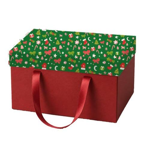 Christmas Gift Box Red Storage Container and light green Holiday Theme Wrapping Box