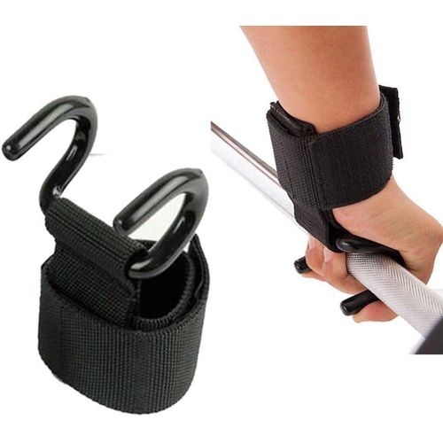 Weight Lifting Tensioner Weight Lifting Hooks for Hand and Wrist Gym Workout – Strong Steel Hook Wrist Strap to Relieve Finger Pressure and Increase Pull Up Strength – Ideal for Pull Ups and Barbells