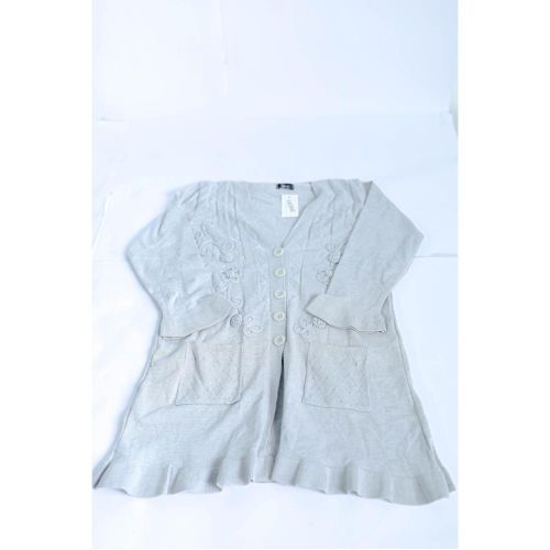 ANDORA 421 Front Button Sweater, Grey
