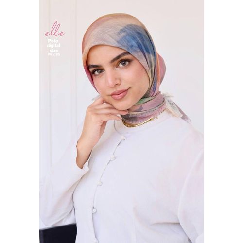 Elegant Soft Cotton Patterned Hijab Scarf for Women - Multicolor Wrap