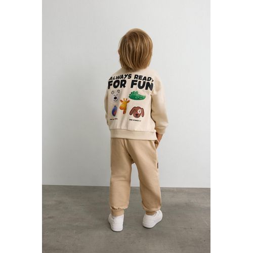 Baby Boy 100% Cotton Oversize Soft Fleece Lined Printed Thin Sweatshirt