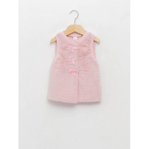 Crew Neck Plush Baby Girl Vest