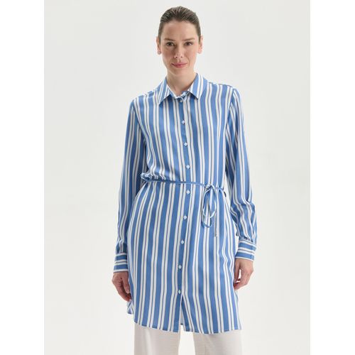 Striped Sashed Womens Shirt Tunic