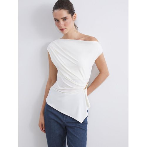 Slash Neck Ruched Blouse