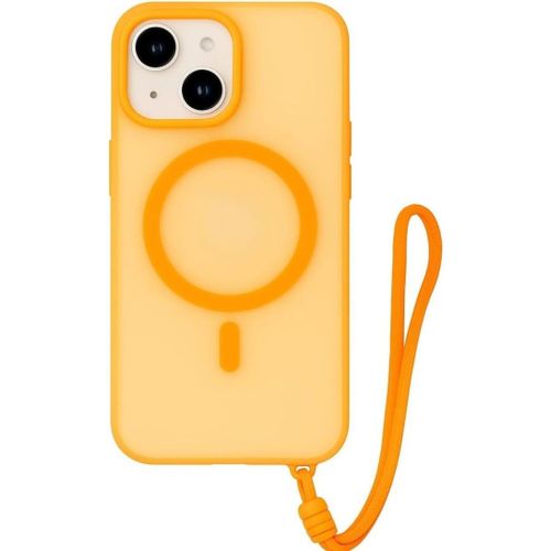 Cover Matte Transparent Magnetic Wireless Charging Case Compatible with iPhone 13 14 Shockproof Hard Protective Cover Slim Fit Design Orange