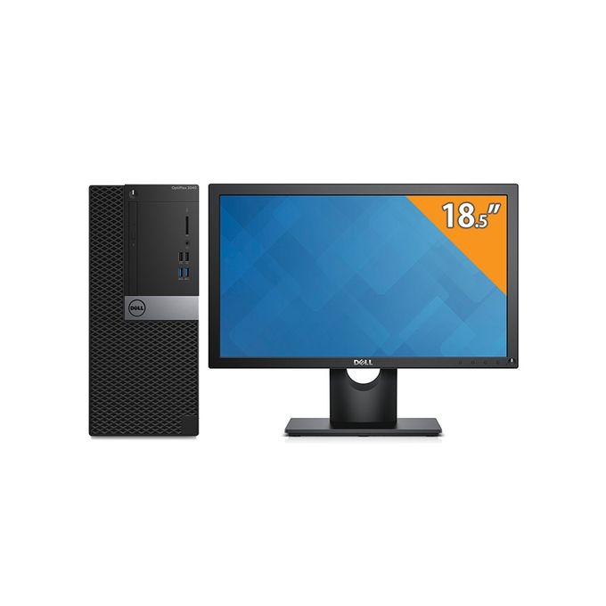 OptiPlex 3040 Mini Tower Desktop - Intel Core i3-6100 - 4GB RAM - 500GB HDD - Intel GPU - DOS + E1916H - 18.5 HD LED Monitor