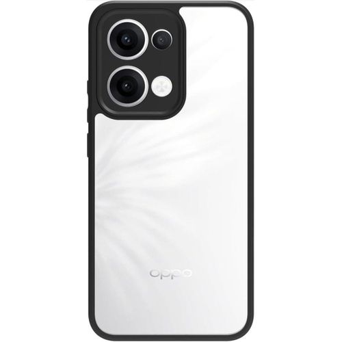Ultra Hybrid Shockproof Sleek Armor Back Cover Case for Oppo Reno 13 5G 360 Protection Crystal Clear Hard Back Transparent Cover Case Black