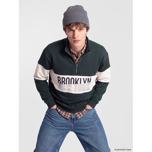Mock Neck Men's Thick Sweatshirt