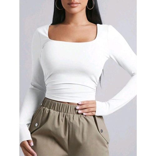 Stretch basic square cotton - two layers long sleeve with finger hole