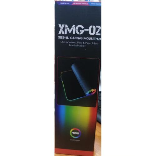 XMG-02 RGB XL Gaming Mouse Pad with USB Cable - Black