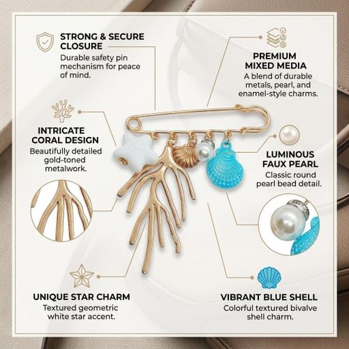 Decorative Brooch - Stainless steel accessory pin for jacket and coat Corrosion Resistant, Secure Clasp Closure
