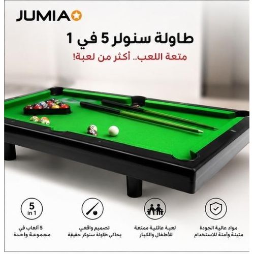 5-in-1 Billiard & Snooker Table Game Set – Multi-Game Entertainment Set for Kids and Family