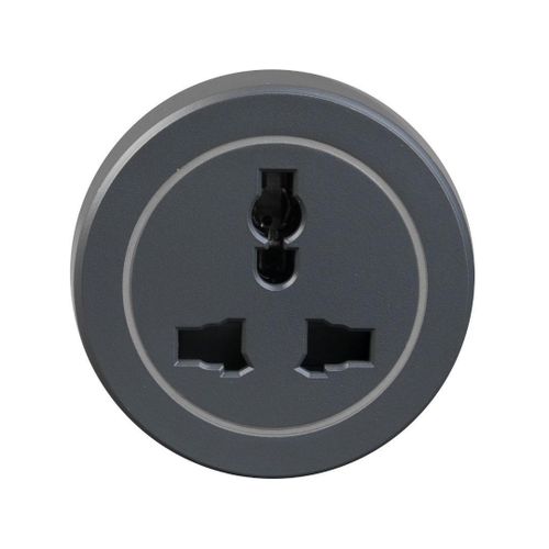 Dark grey illuminated English magnetic socket
