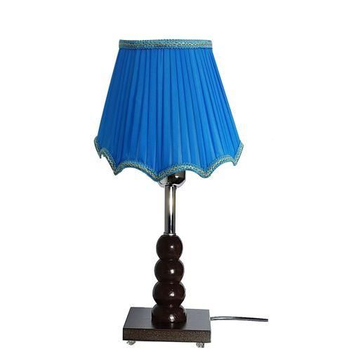 Chic Bombay Wooden Lampshades, Classic Blue Cover, Available In All Shabwa Colors, Wooden Base With A Free Bulb From Mosky Shop