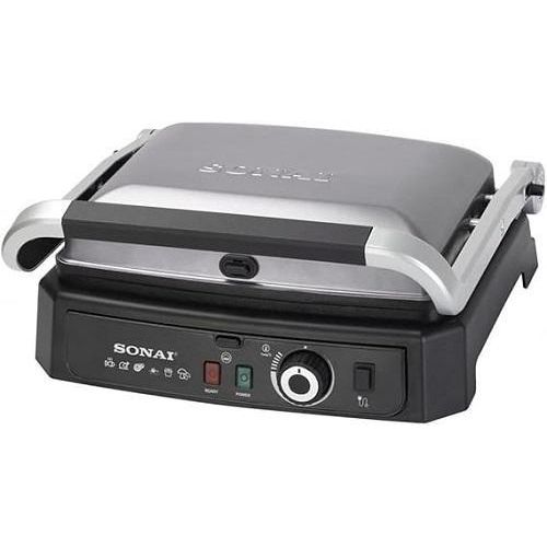 Grill Contact Health Grill Panini Press with Variable Temperature, Timer, 3 Grill Positions for Panini, Burger, Sandwich, Pizza, Steak, Chicken, Fish, Vegetables 2000W