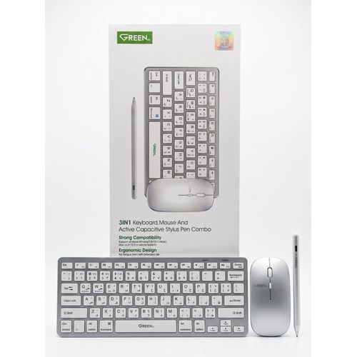 3-in-1 Wireless Keyboard, Mouse & Active Capacitive Stylus Pen Combo