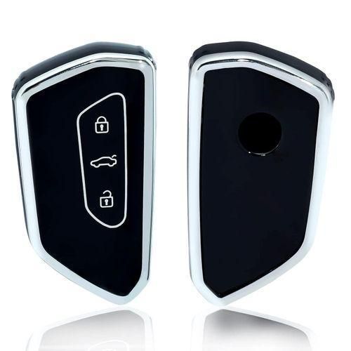 DRIVO Car Key Case - Key Fob Cover & Protector for VW Golf 8, Seat Leon, Skoda Octavia & More - 3 Button Compatible