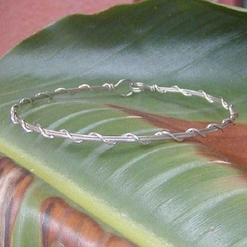 Unisex Copper Bracelet Handmade - Silver Plated