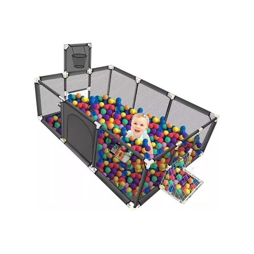 Large Baby Playpen with Football Net and Basketball Hoop - Safe Activity Center - from Kids Paradise