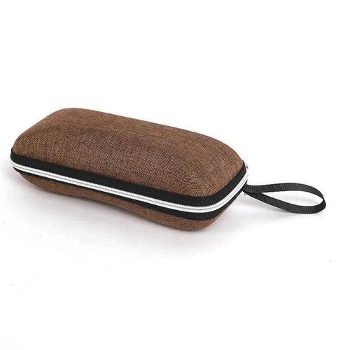 Hard Eyeglass Case with Zipper & Carrying Strap - Protective Travel Case for Sunglasses and Eyeglasses