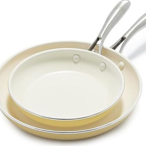 GreenLife Artizan Healthy Ceramic Non-Stick 20 cm and 26 cm Frying Pan Skillet Set,