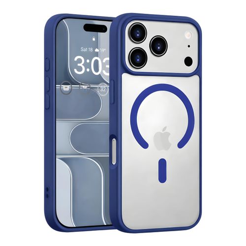 Translucent Matte Case for iPhone 17 Pro Max Compatible with, Compatible with MagSafe accessories, Shock-absorbing protection, Scratch-resistant surface - Blue