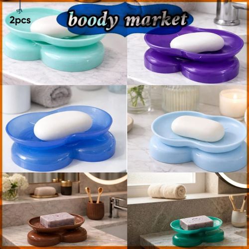 Modern Plastic Soap Dish - Bathroom and Kitchen Soap Dish with Drainage