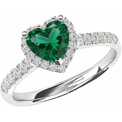 Adjustable Open Heart Ring for Women, Cubic Zirconia Crystal Band, Fashion Jewellery Gift for Anniversary, Birthday and Valentine’s Day