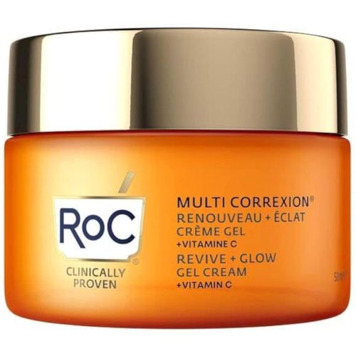 RoC - Multi Correxion Revive Glow Vitamin C Gel Cream - Anti Wrinkle amp Aging Moisturiser - Visibly Plumps amp Brightens Skin - Skin Radiance Enhancement - Hypoallergenic amp Oil-Free Skin Care - 50 ml