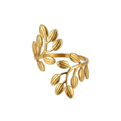 Adjustable Olive Leaf Bypass Ring for Women, Delicate Nature-Inspired Greek Laurel Wreath Dainty Statement Jewelry, Open Wrap Ring for Girls, Comfort Fit