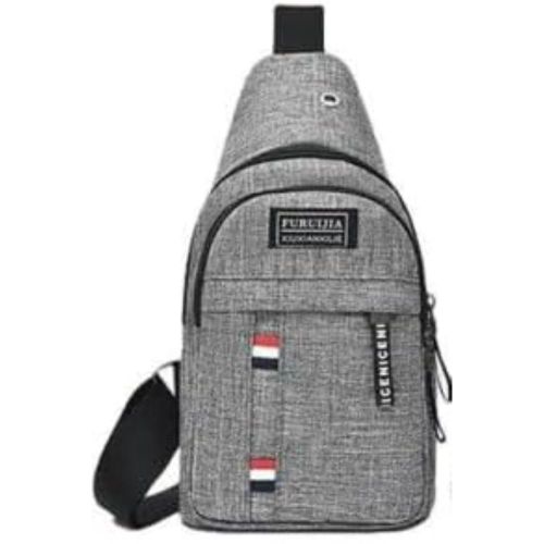 Smart crossbody bag, suitable for carrying on the chest or shoulder, made from durable OXFORD material. Ideal for everyday work and demanding tasks, for women, young women, and girls. Color: Gray